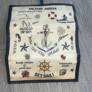 BRIGHTON - Jewelry Roll (Keeper For Traveling) White/Navy 8" x 3.75"